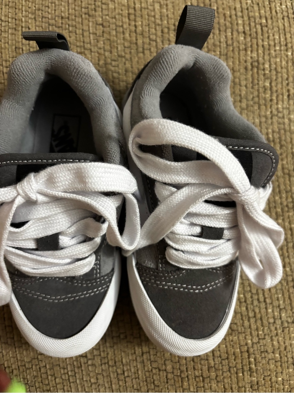 Vans Kids Gray and White Lace-Up Sneakers